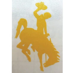 Wyoming Cowboys 1.7″ Bucking Horse Decal – Gold
