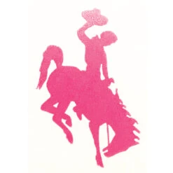 Wyoming Cowboys 1.7″ Bucking Horse Decal – Pink