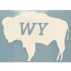 Wyoming Buffalo W/WY Decal 4″ – White