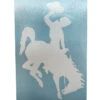 Wyoming Cowboys Bucking Horse Decal 3″ – White