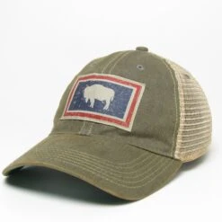Wyoming State Flag Trucker Hat – Grey