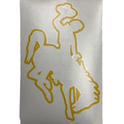 Wyoming Cowboys 12″ Outline Bucking Horse Decal – Gold