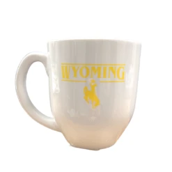 Wyoming Cowboys 16oz Bistro Mug – White/Gold