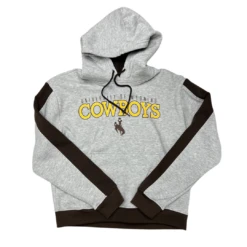 Wyoming Cowboys Women’s Stripe Hood – Grey/Brown