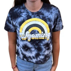 Wyoming Cowboys Tie Dye Rainbow S/S Tee – Black/Grey