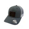 Wyoming State Flag Leather Patch Hat – Heather Grey/White