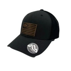 Wyoming State Flag Leather Patch Hat – Charcoal