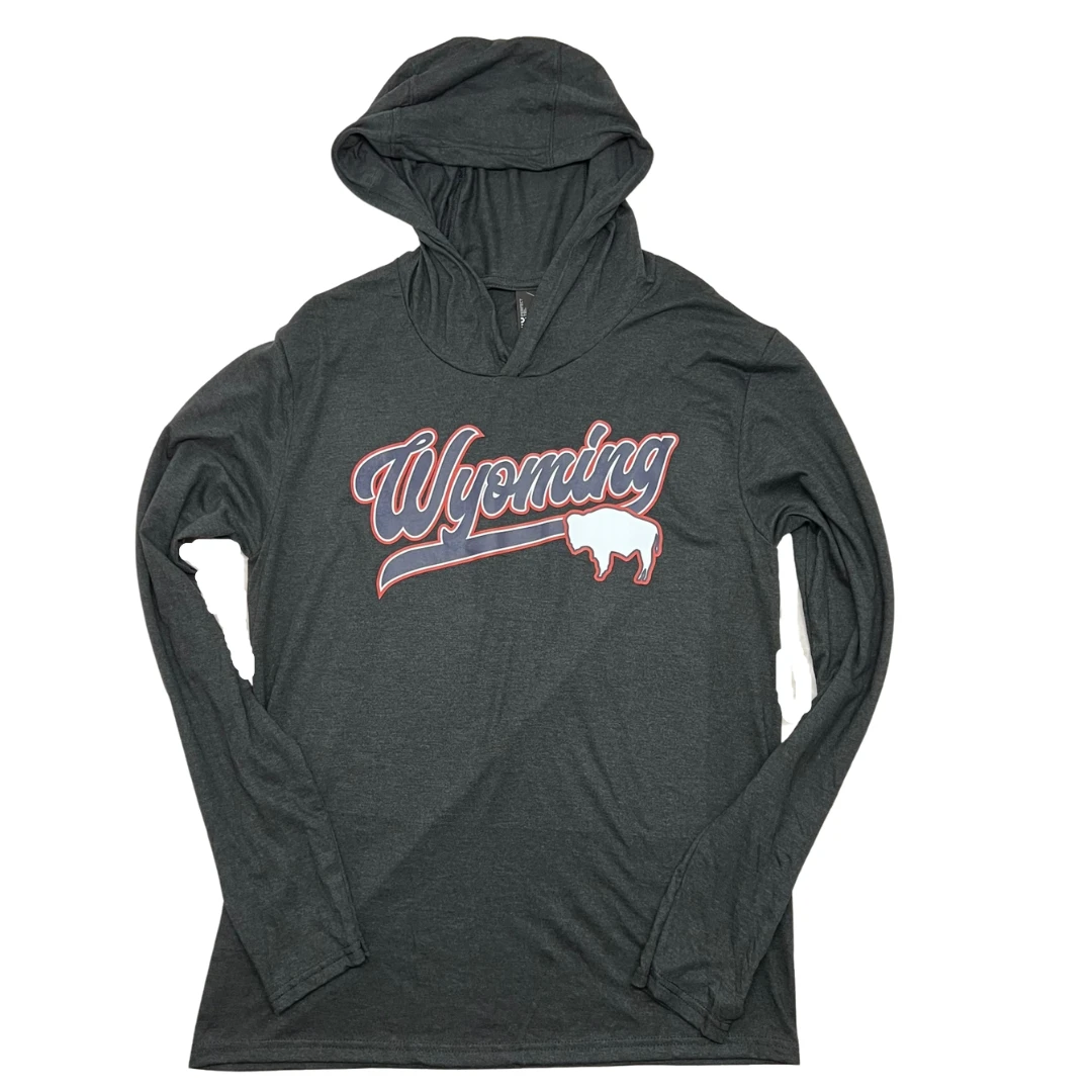 Wyoming State Flag Hooded L/S Tee – Black