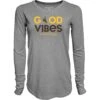 Wyoming Cowboys Women’s Good Vibes L/S Tee – Grey