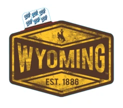 Wyoming Cowboys Repair Shop Decal – Brown/Gold