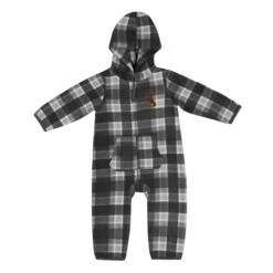 Wyoming Cowboys Infant Polar Fleece Romper β Black Plaid