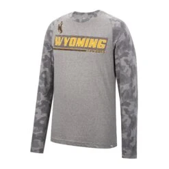 Wyoming Cowboys Tri Blend L/S Tee – Heather Grey/Camo