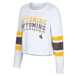 Wyoming Cowboys Women’s L/S Crop Tee – White