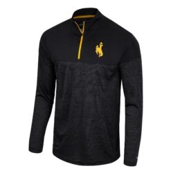 Wyoming Cowboys Positraction 1/4 Zip Windshirt – Black