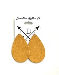 Wyoming Cowboys Leather Drop Earrings – Gold