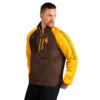Wyoming Cowboys Point Guard 1/2 Zip Jacket – Brown/Gold