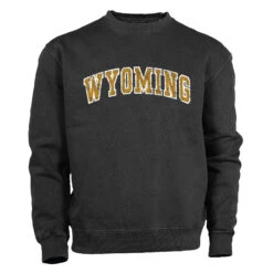 Wyoming Cowboys Garment Washed Crewneck Sweatshirt – Charcoal