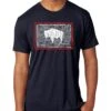 Wyoming State Flag Towns Tee – Vintage Navy