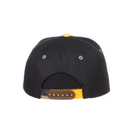 Wyoming Cowboys Youth Flatbill Hat – Black/Gold -Wyoming Sportswear WYOAPB0010 Straight Back scaled 1