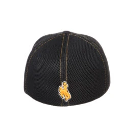 Wyoming Cowboys Alpha FlexFit Hat – Black -Wyoming Sportswear WYOAPM0010 Straight Back scaled 1