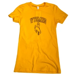 Wyoming Cowboys Women’s Outline S/S Tee – Gold