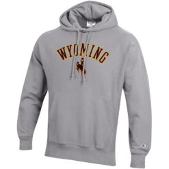 Wyoming Cowboys Reverse Weave Hood – Oxford Heather