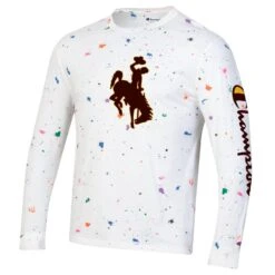 Wyoming Cowboys Paint Splatter Women’s L/S Tee – White