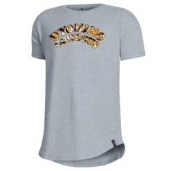 UA Wyoming Cowboys Youth Drop Tail Hem S/S Tee – Steel Heather