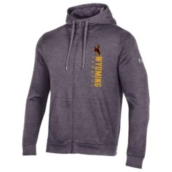 UA Wyoming Cowboys All Day Full Zip Hood – Carbon Heather