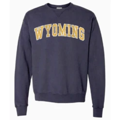 Wyoming Cowboys Women’s Distressed Crew – Grey