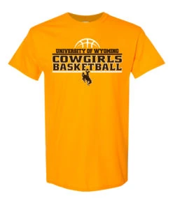 Wyoming 2022 Cowgirl Basketball Tee – Gold