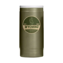 Wyoming Cowboys 12 Oz Powder Coat Slim Can Coozie – Olive